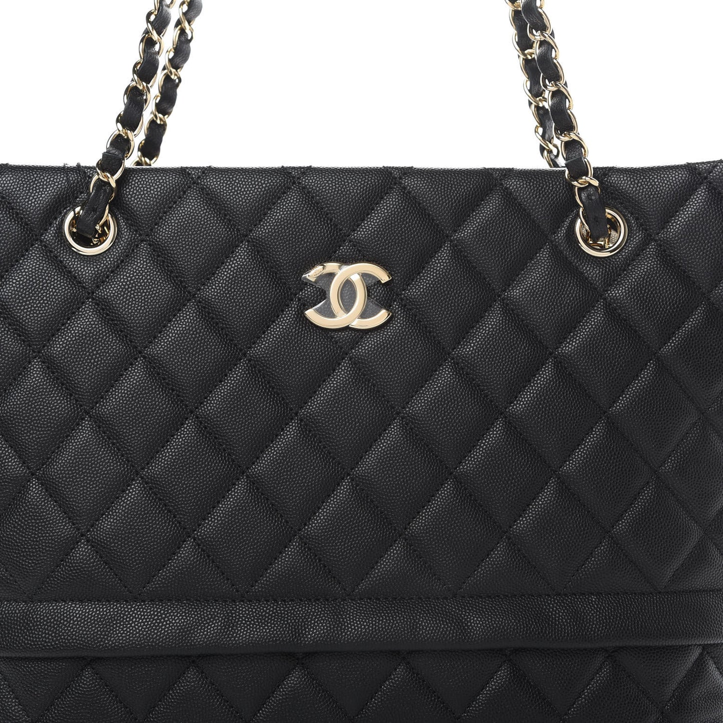 Caviar Quilted Rolled Up Tote Black