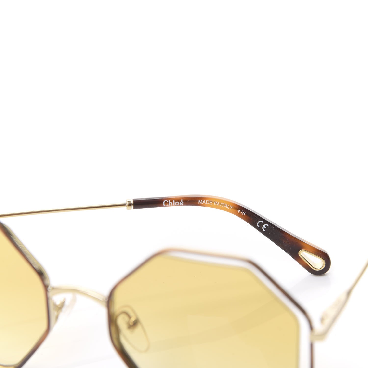 Chloe Octagonal Sunglasses CE132S Havana Yellow 6 of 7