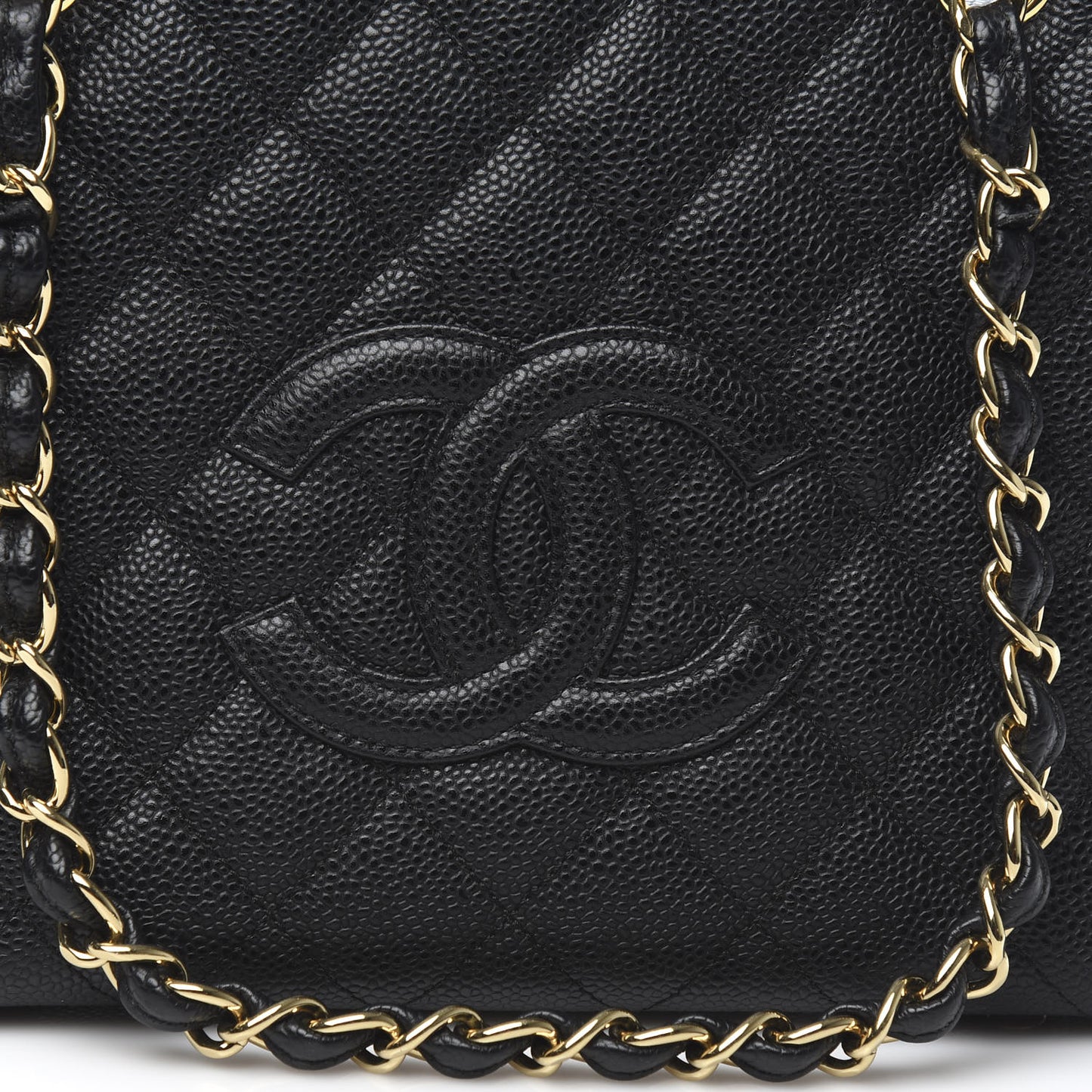 Caviar Quilted Petit Timeless Tote PTT Black