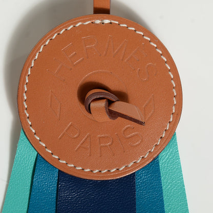 Hermes Vache Hunter Milo Lambskin Paddock Flot Bag Charm Celeste Cobalt Menthe 2 of 4