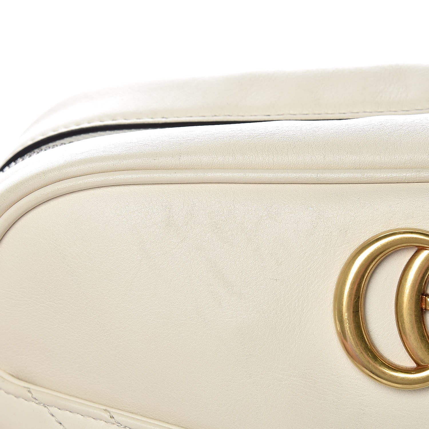Gucci Calfskin Matelasse Medium GG Marmont Chain Shoulder Bag Mystic White 15 of 16