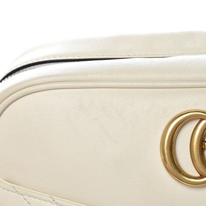 Gucci Calfskin Matelasse Medium GG Marmont Chain Shoulder Bag Mystic White 15 of 16