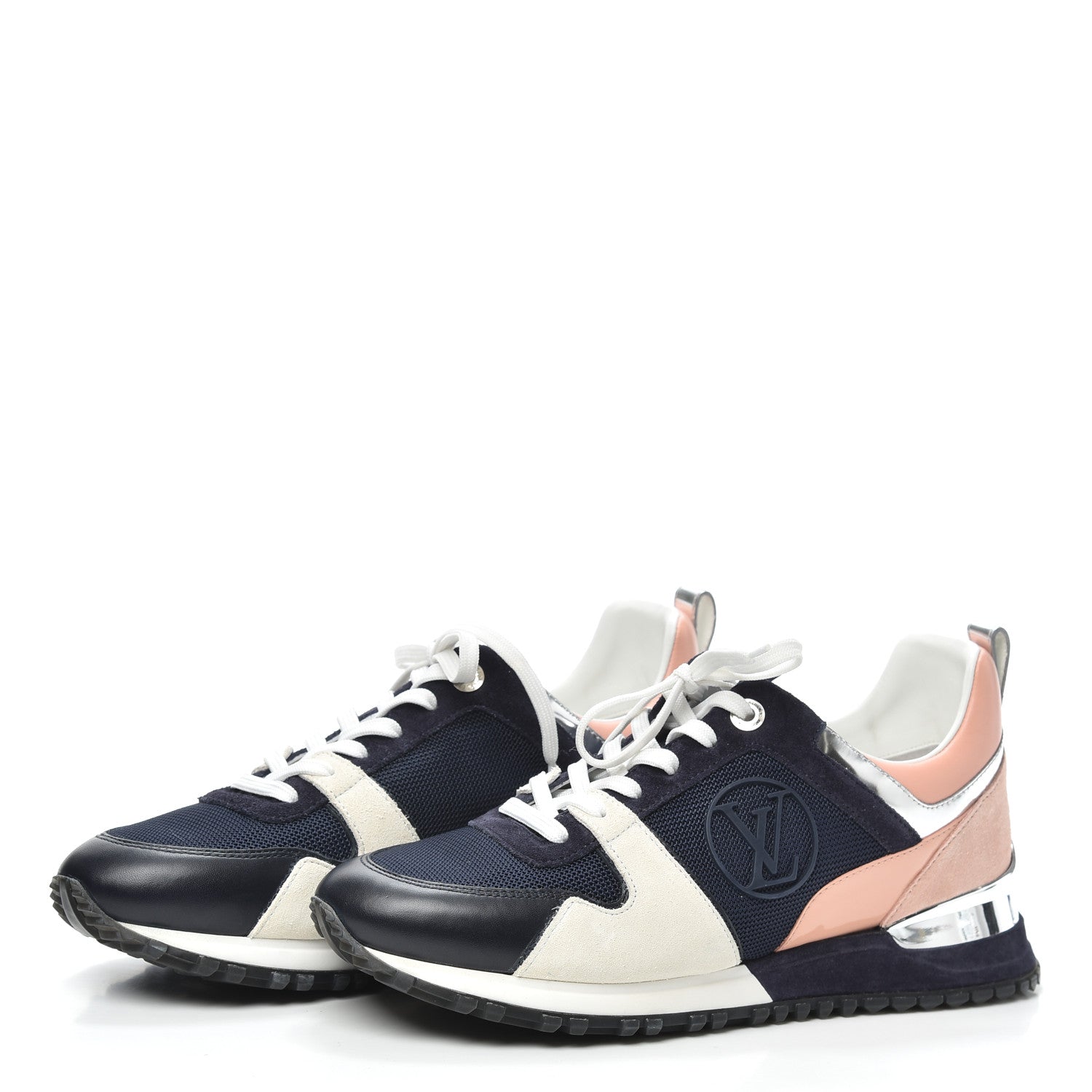 Louis Vuitton Suede Calfskin Run Away Sneakers 40 Blue Pink White 3 of 6