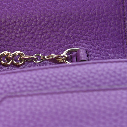 Gucci Pebbled Calfskin Soho Wallet on Chain Shine Purple 15 of 16