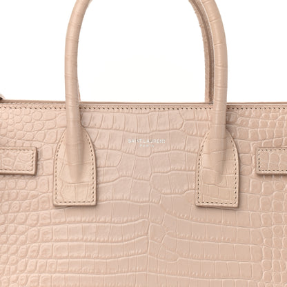 Saint Laurent Calfskin Crocodile Embossed Baby Sac De Jour Rose Antic 7 of 10