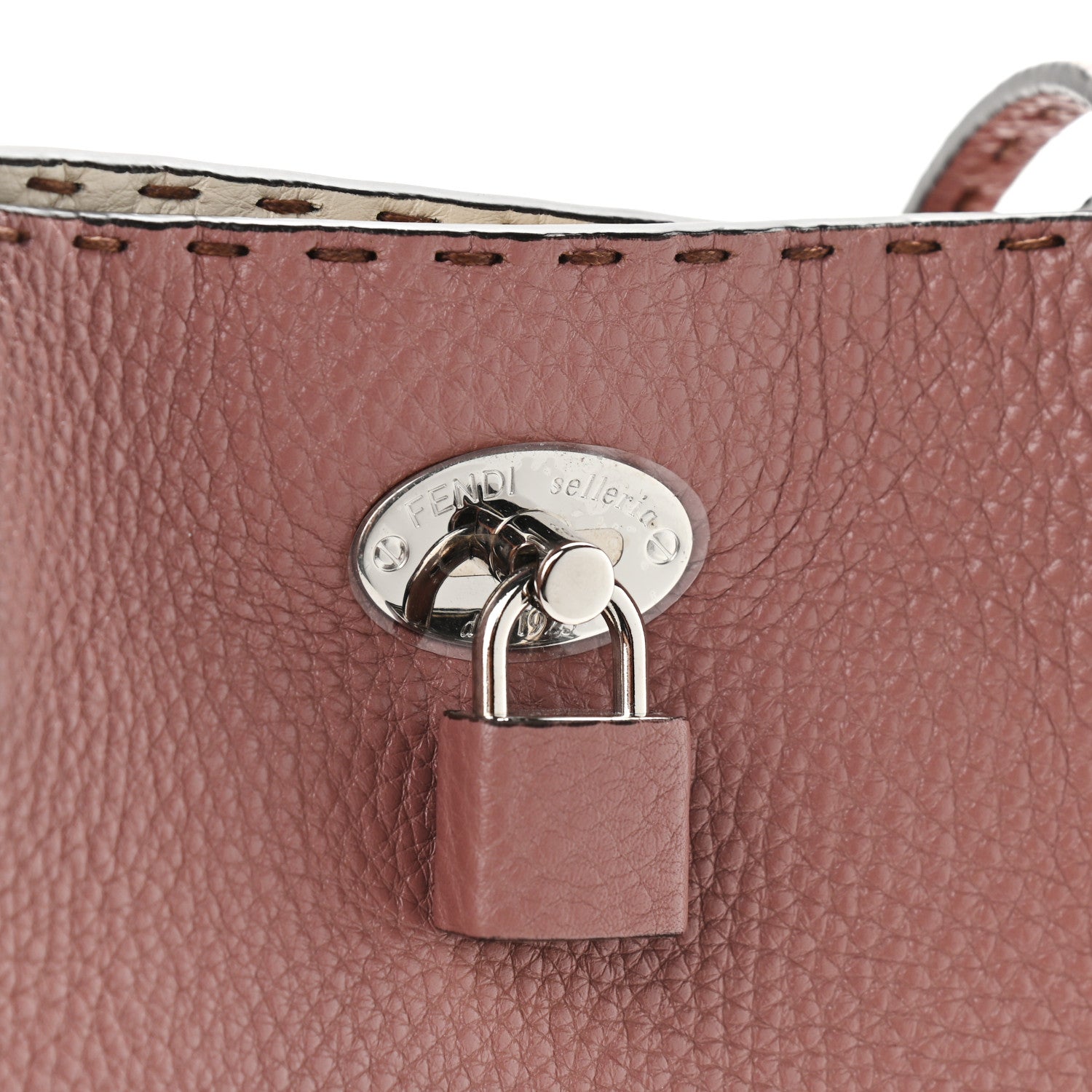 Fendi Cuoio Romano Selleria Bi-Color Carla Shopping Tote English Rose Camelia 9 of 11