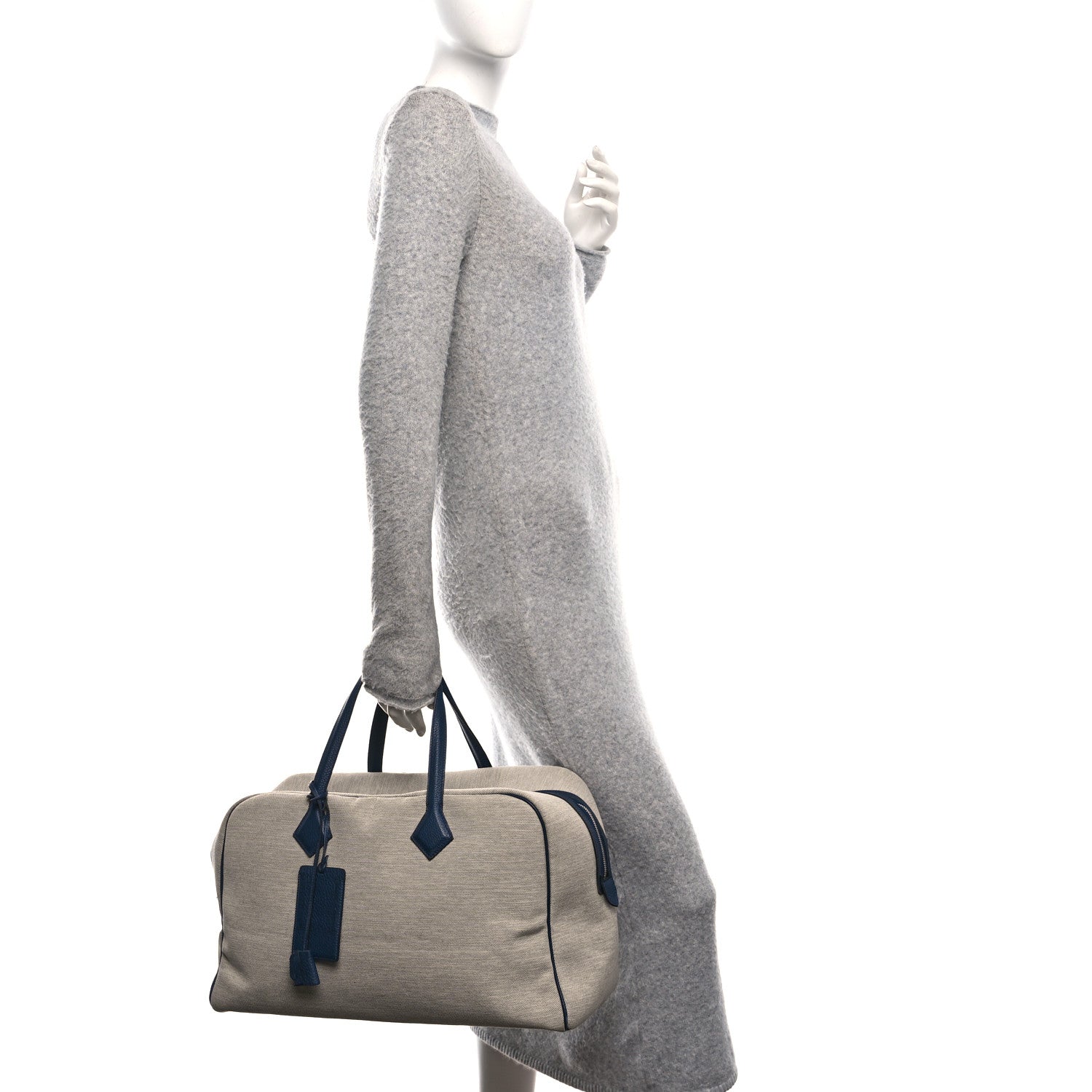 Hermes Toile Taurillon Clemence Victoria II 43 Bleu de Prusse 2 of 10