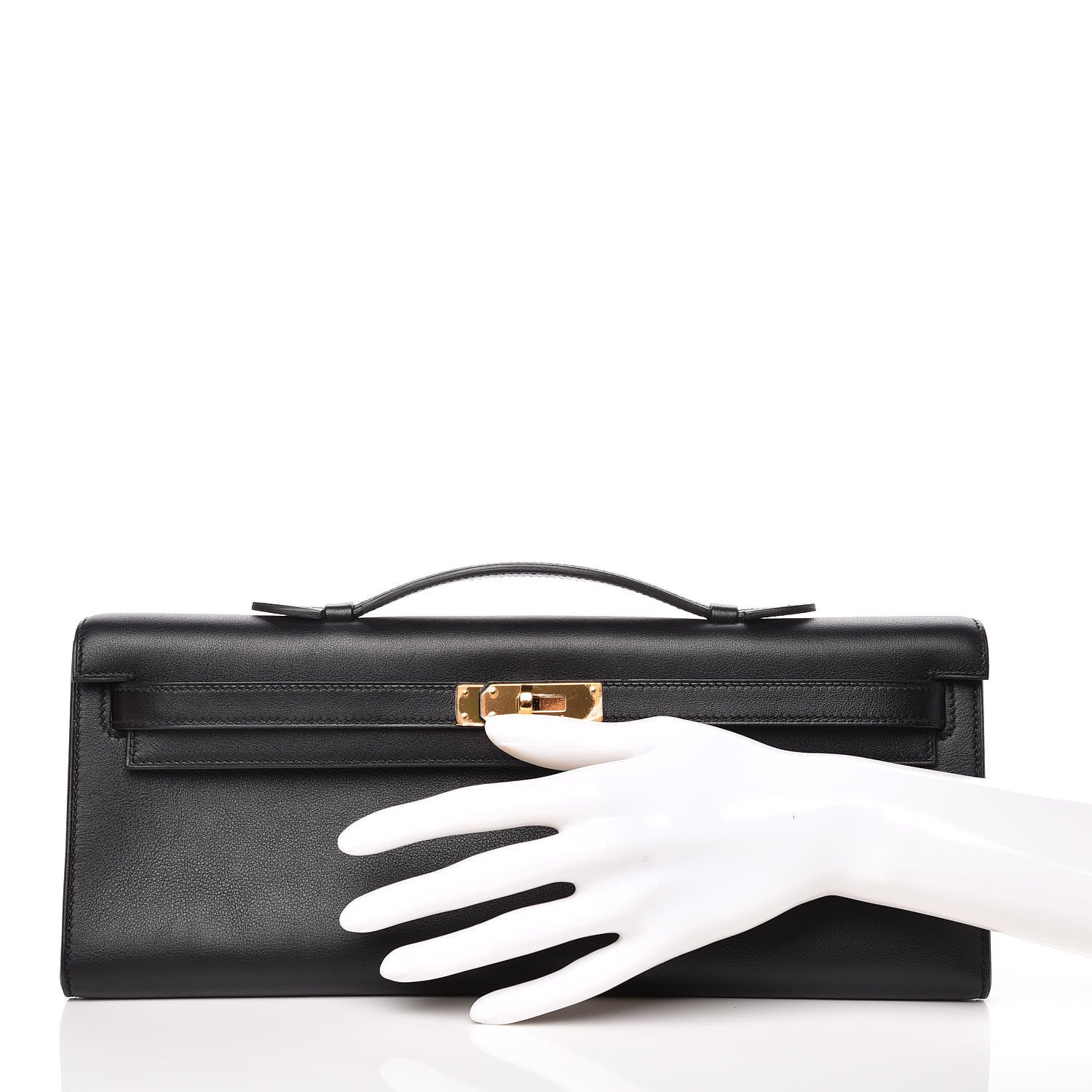Hermes Swift Kelly Cut Clutch Pochette Black 2 of 28