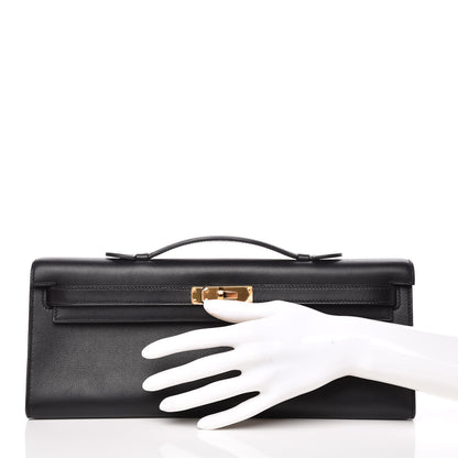 Hermes Swift Kelly Cut Clutch Pochette Black 2 of 28