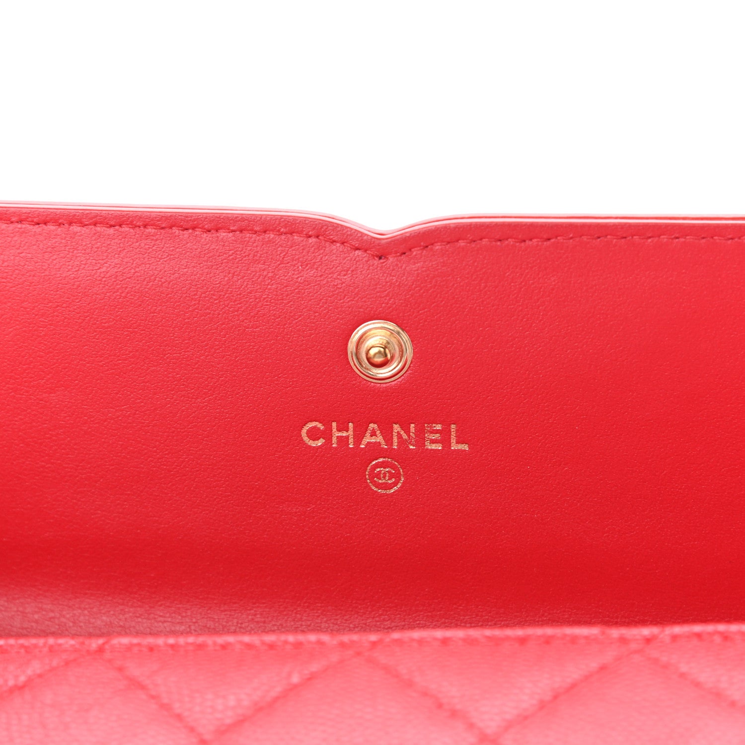 Chanel Caviar Quilted Large Filigree Gusset Flap Wallet Red 6 of 9