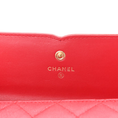Chanel Caviar Quilted Large Filigree Gusset Flap Wallet Red 6 of 9