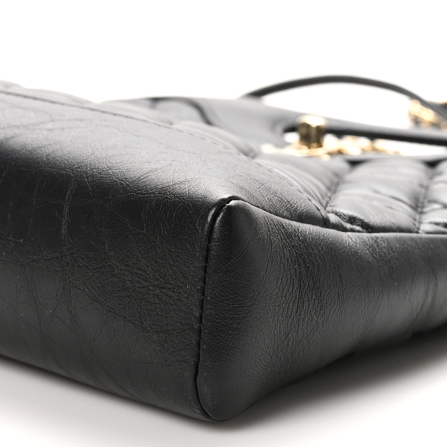 Aged Calfskin Quilted Mini 31 Shopping Bag Black