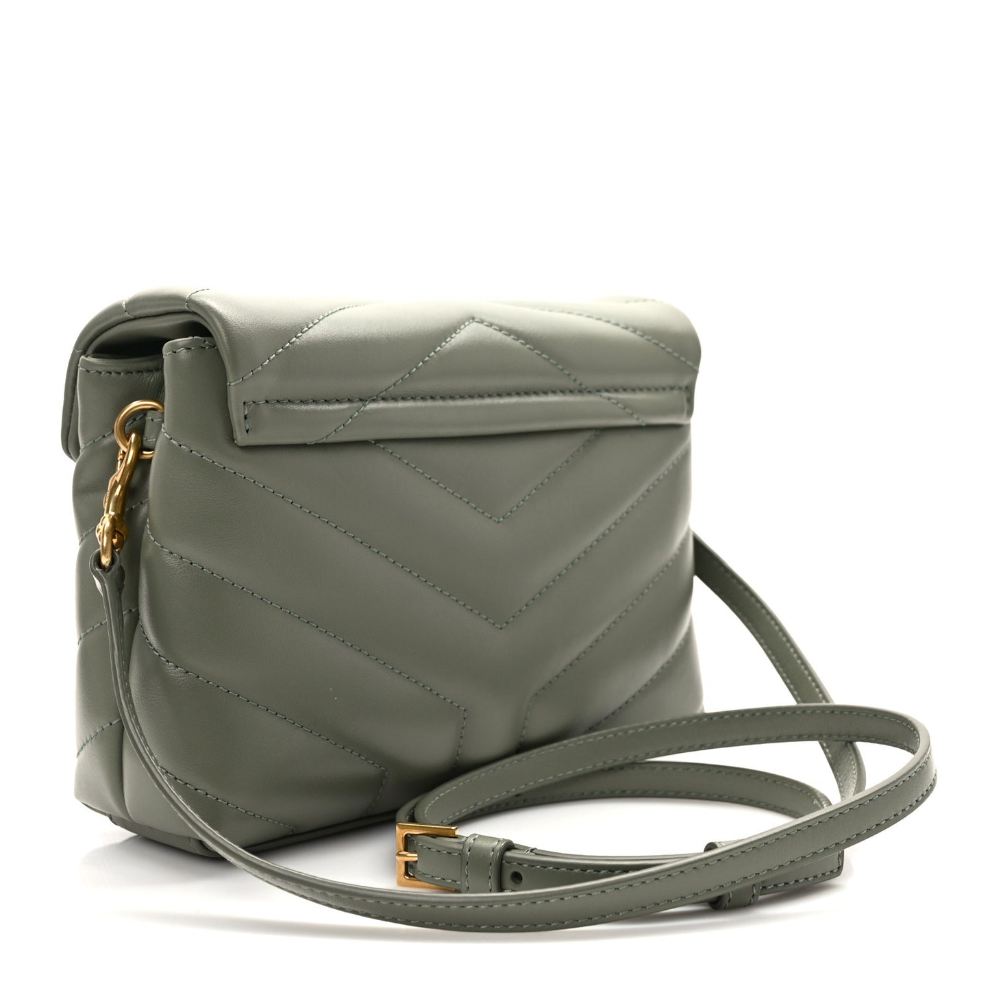 Calfskin Y Quilted Monogram Toy Loulou Crossbody Bag Light Sage