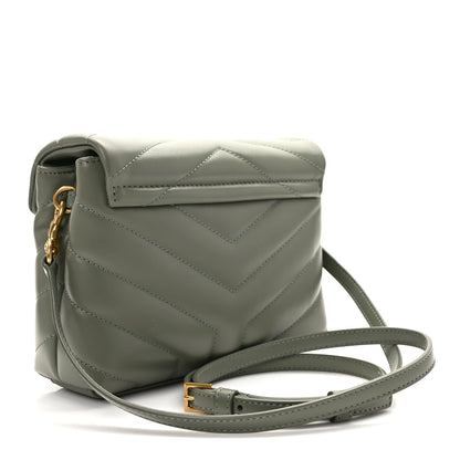 Saint Laurent Calfskin Y Quilted Monogram Toy Loulou Crossbody Bag Light Sage 3 of 11