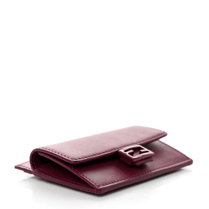 Fendi Nappa Matisse Enamel FF Diagonal Embossed Fold Over Card Holder Wallet Rosso Roma 4 of 8
