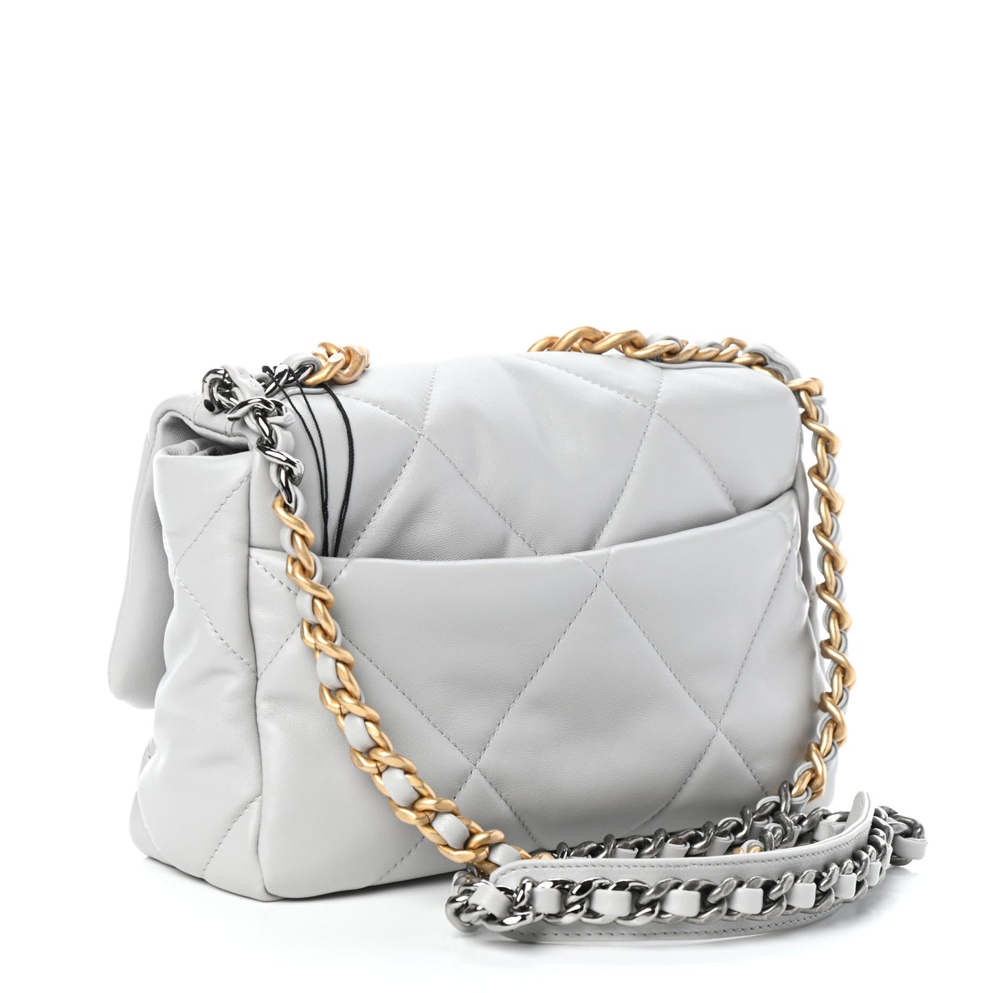 Lambskin Quilted Medium Chanel 19 Flap Grey