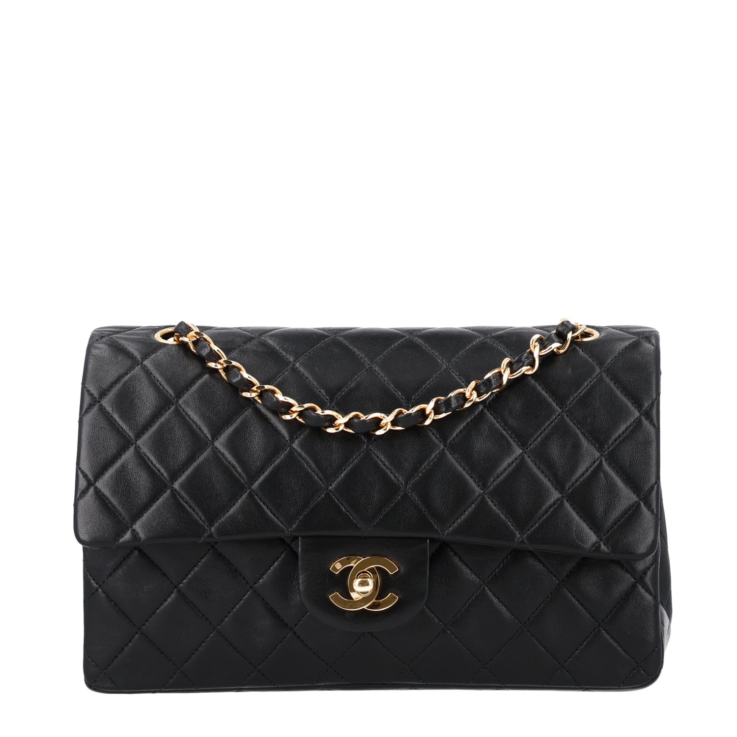 Chanel Lambskin Quilted Medium Double Flap Black 1 of 9
