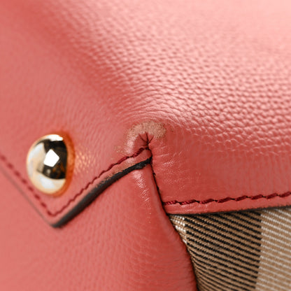 Burberry Derby Calfskin House Check Small Banner Tote Cinnamon Red 12 of 12