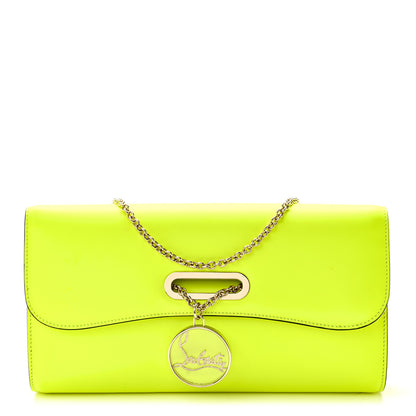 Christian Louboutin Matte Calfskin Riviera Clutch  Fluo Yellow 1 of 9