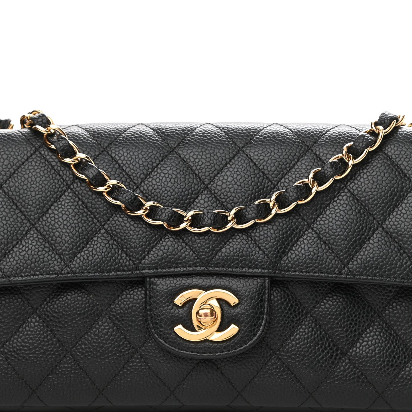 Caviar Quilted East West Flap Black