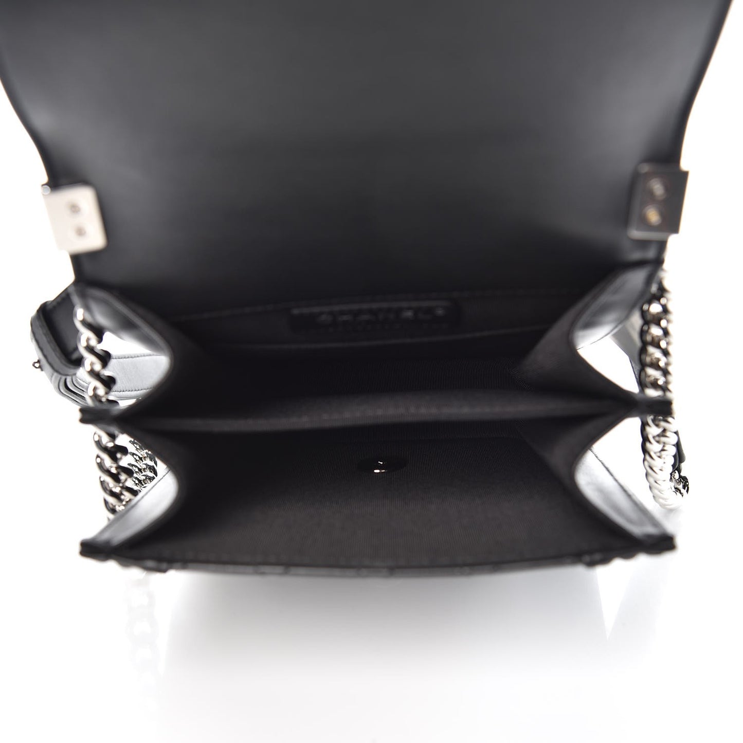 Calfskin Quilted North South Boy Flap Black