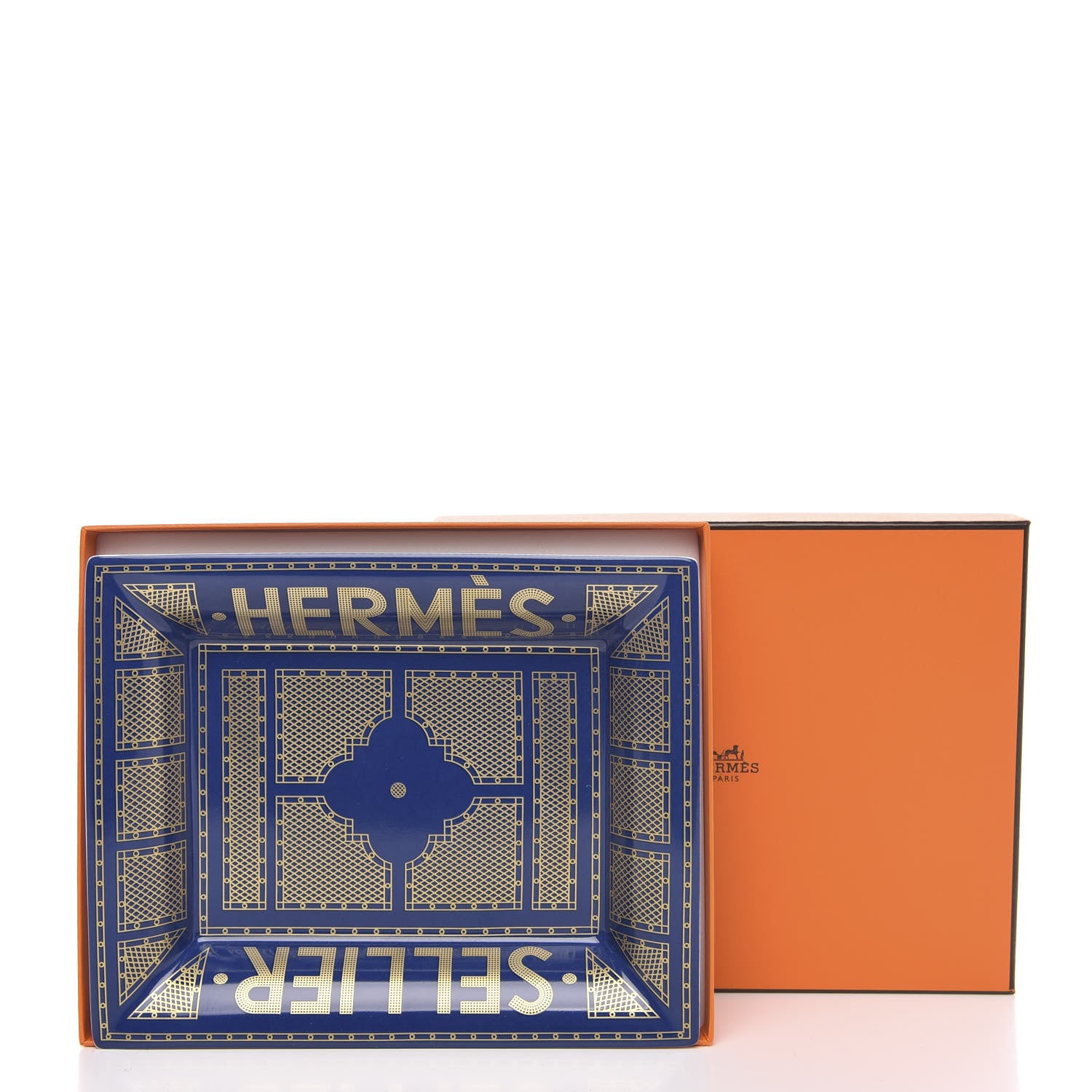 Hermes Porcelain Sellier Change Tray Bleu Roi 5 of 5