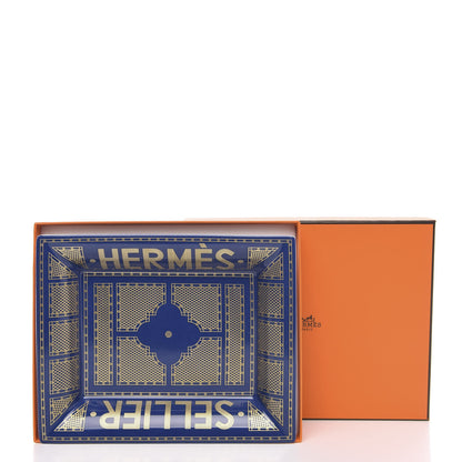 Hermes Porcelain Sellier Change Tray Bleu Roi 5 of 5