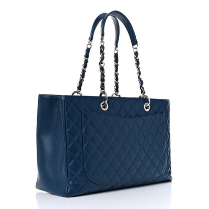 Chanel Caviar Quilted XL Grand Shopping Tote GST Navy Blue 3 of 15