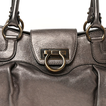 Salvatore Ferragamo Calfskin Marisa Shoulder Bag Bronze 8 of 11