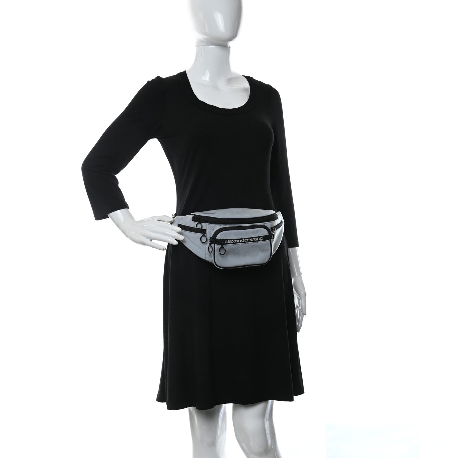 Alexander Wang Nylon Logo Printed Attica Belt Bag Reflective Silver 2 of 8