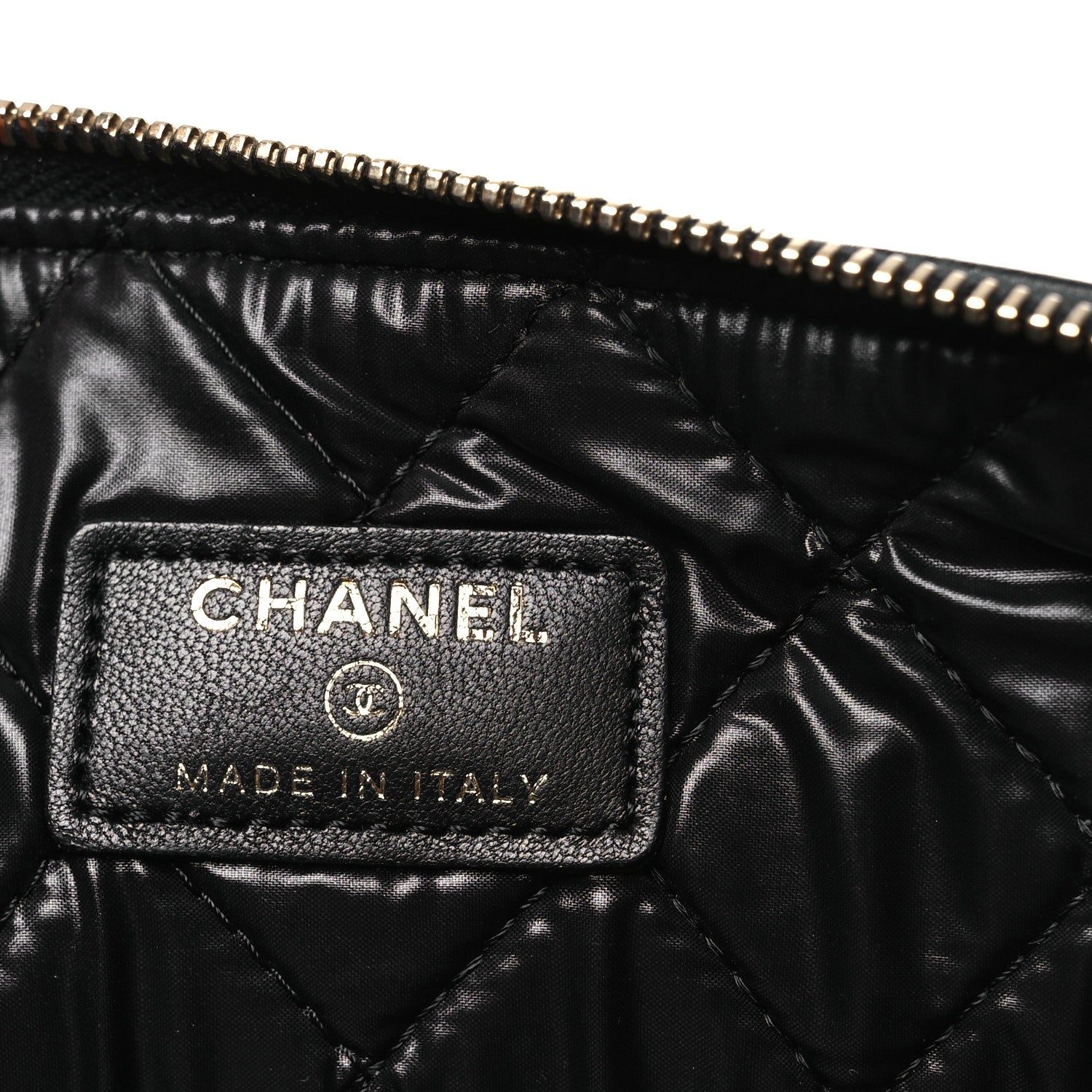 Chanel Lambskin Quilted Large Boy Zip Pouch Black 6 of 11