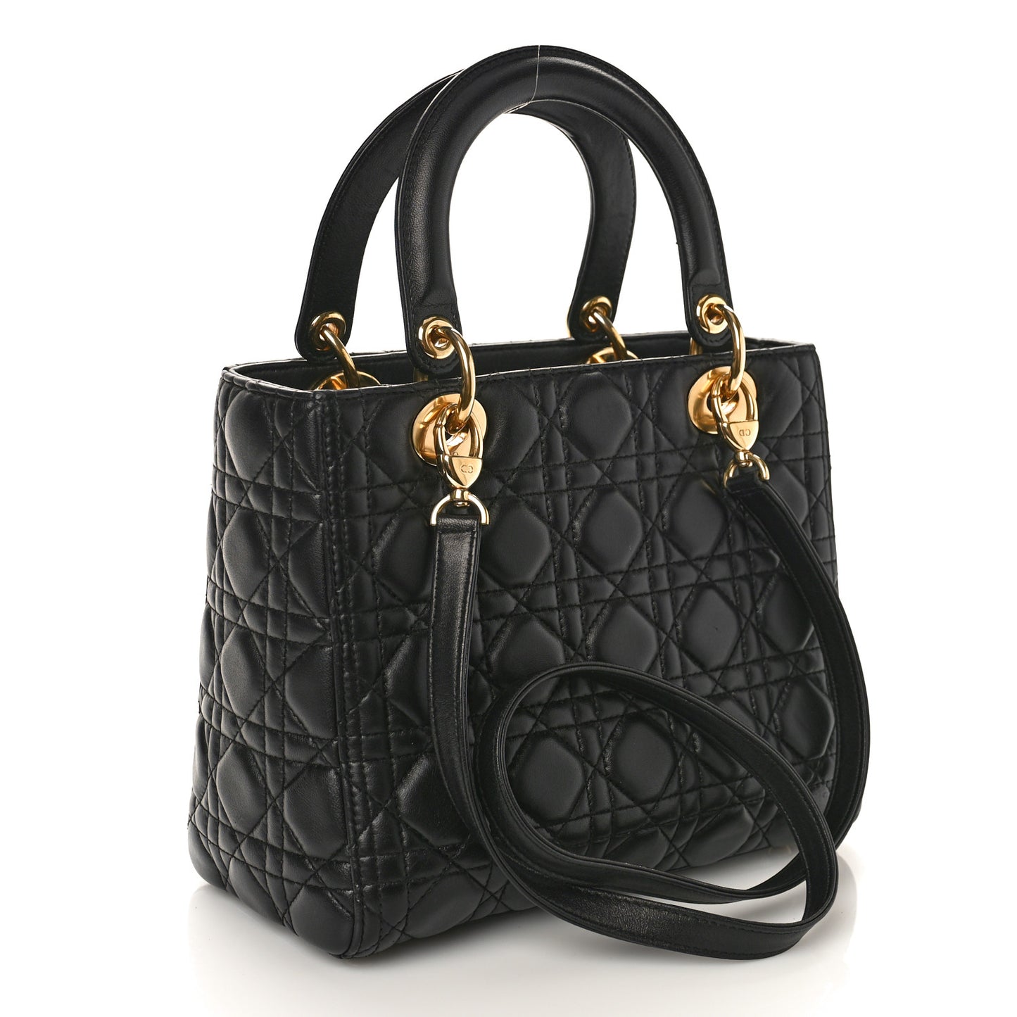 Lambskin Cannage Medium Lady Dior Black