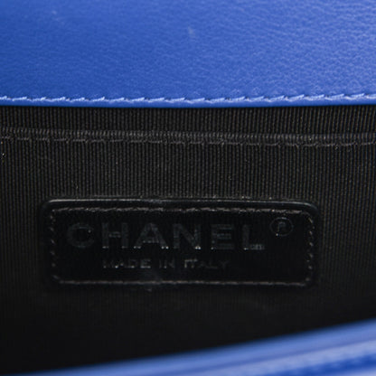 Chanel Patent Calfskin Quilted Small Boy Flap Plexiglass Blue 6 of 7