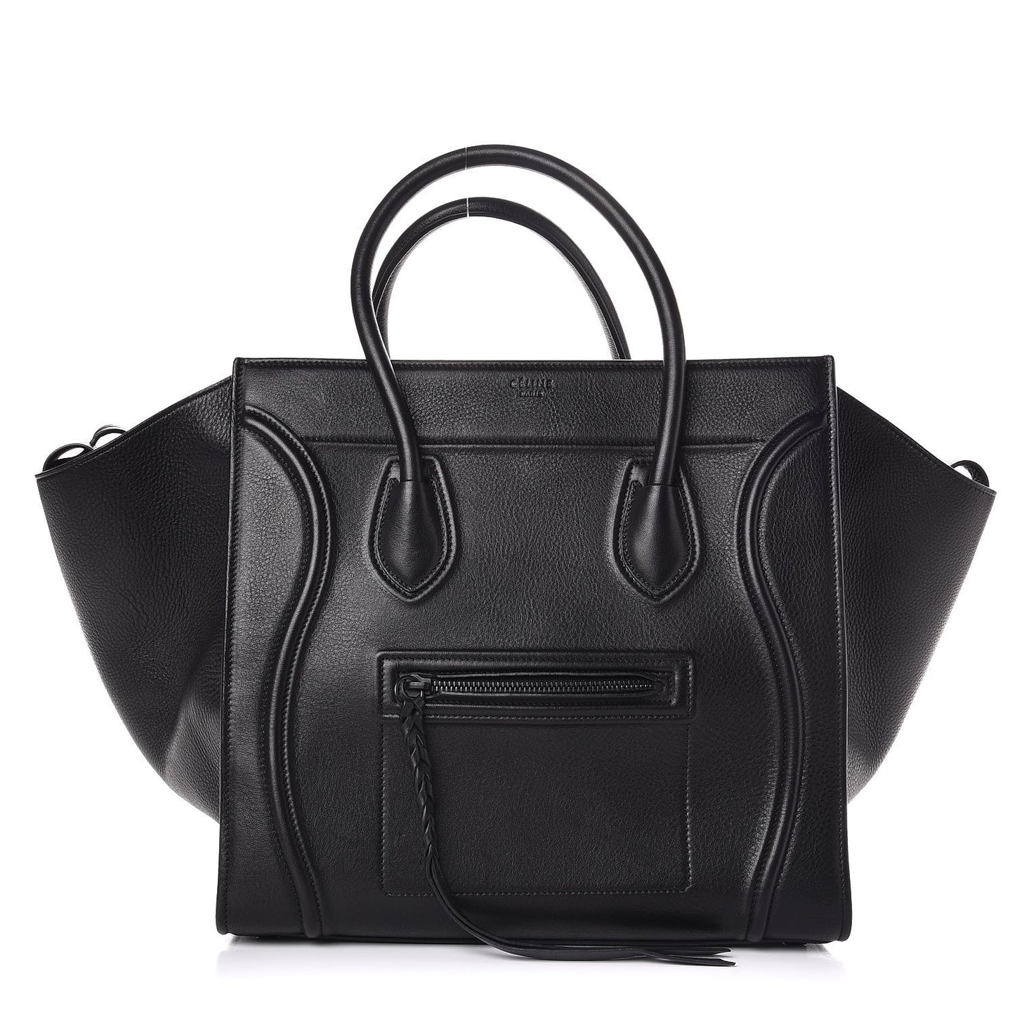 Grained Calfskin Medium Phantom Luggage Black