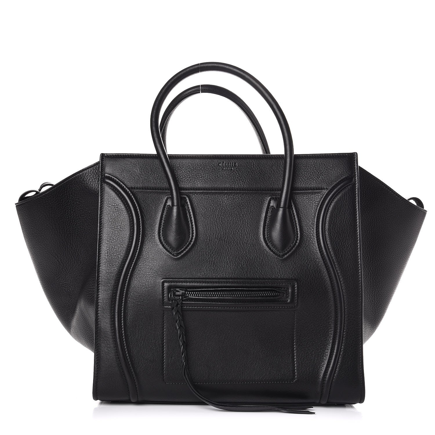 Celine Grained Calfskin Medium Phantom Luggage Black 1 of 11