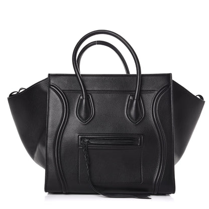 Celine Grained Calfskin Medium Phantom Luggage Black 1 of 11