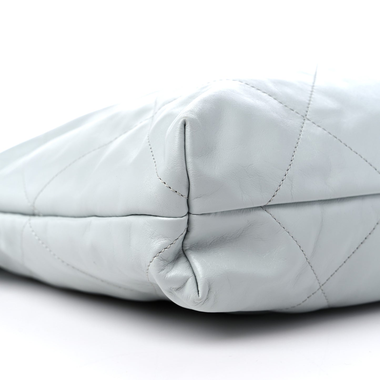 Shiny Calfskin Quilted Chanel 22 Light Blue