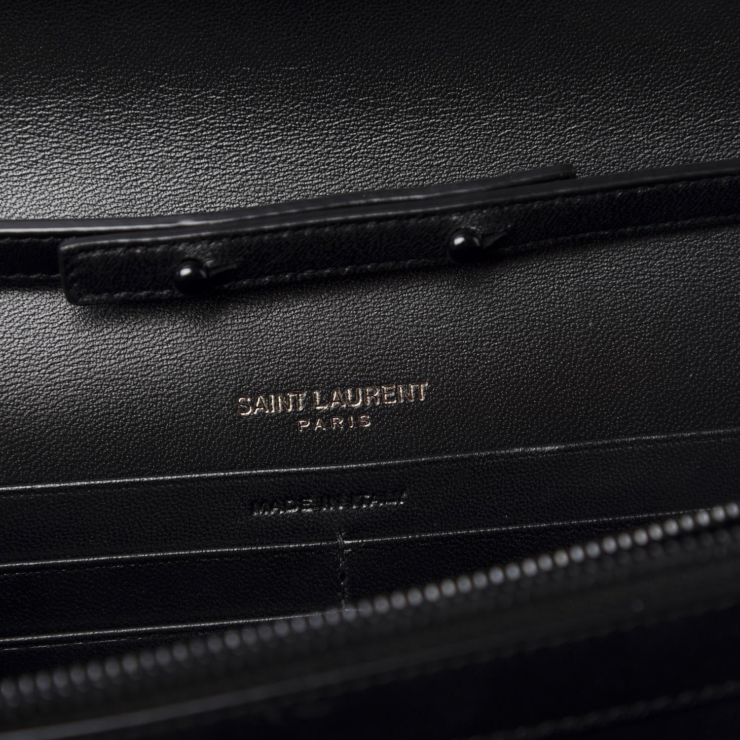 Saint Laurent Sequin Suede Monogram Chain Wallet Fuchsia Black 8 of 10