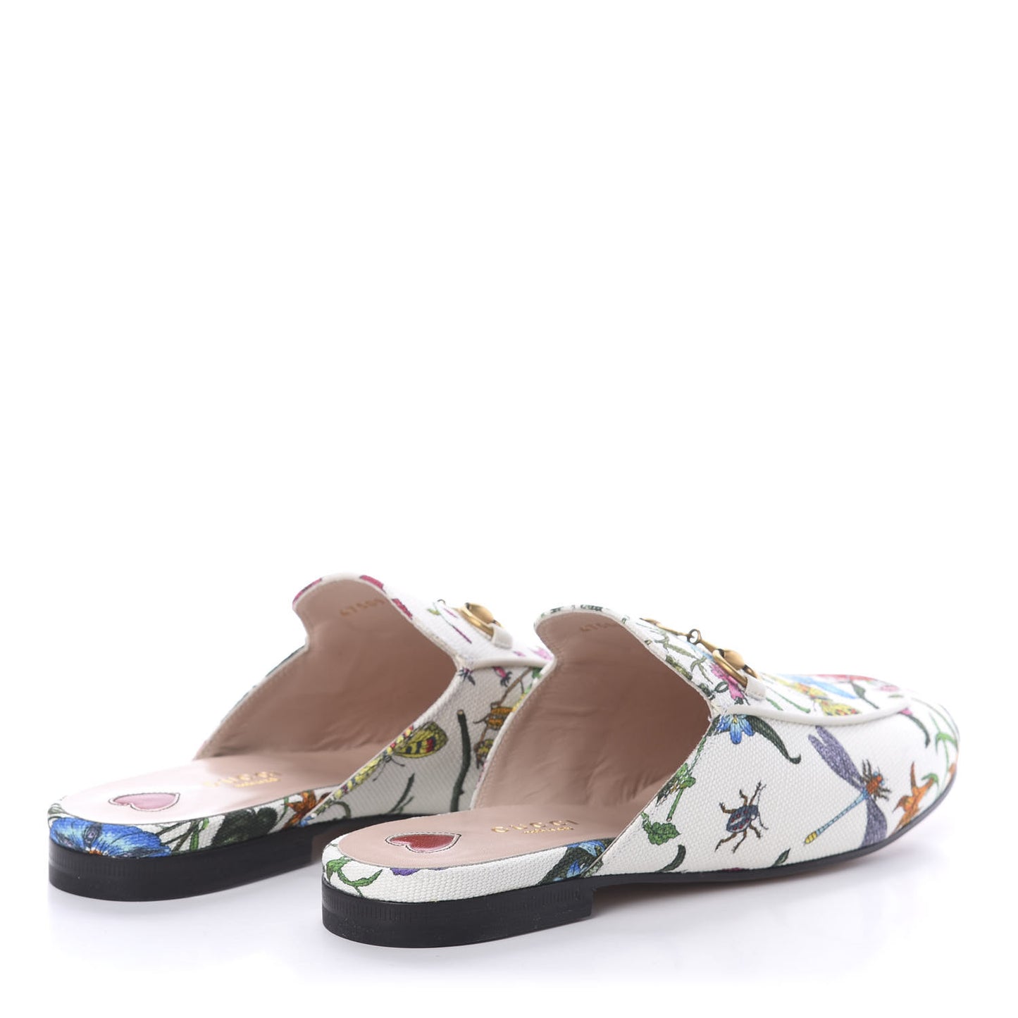 Canvas Flora Womens Princetown Slippers 37.5 White Multicolor