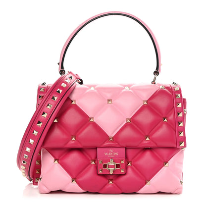 Valentino Garavani Nappa Medium Candystud Top Handle Bag Absolute Disco Pink 1 of 19