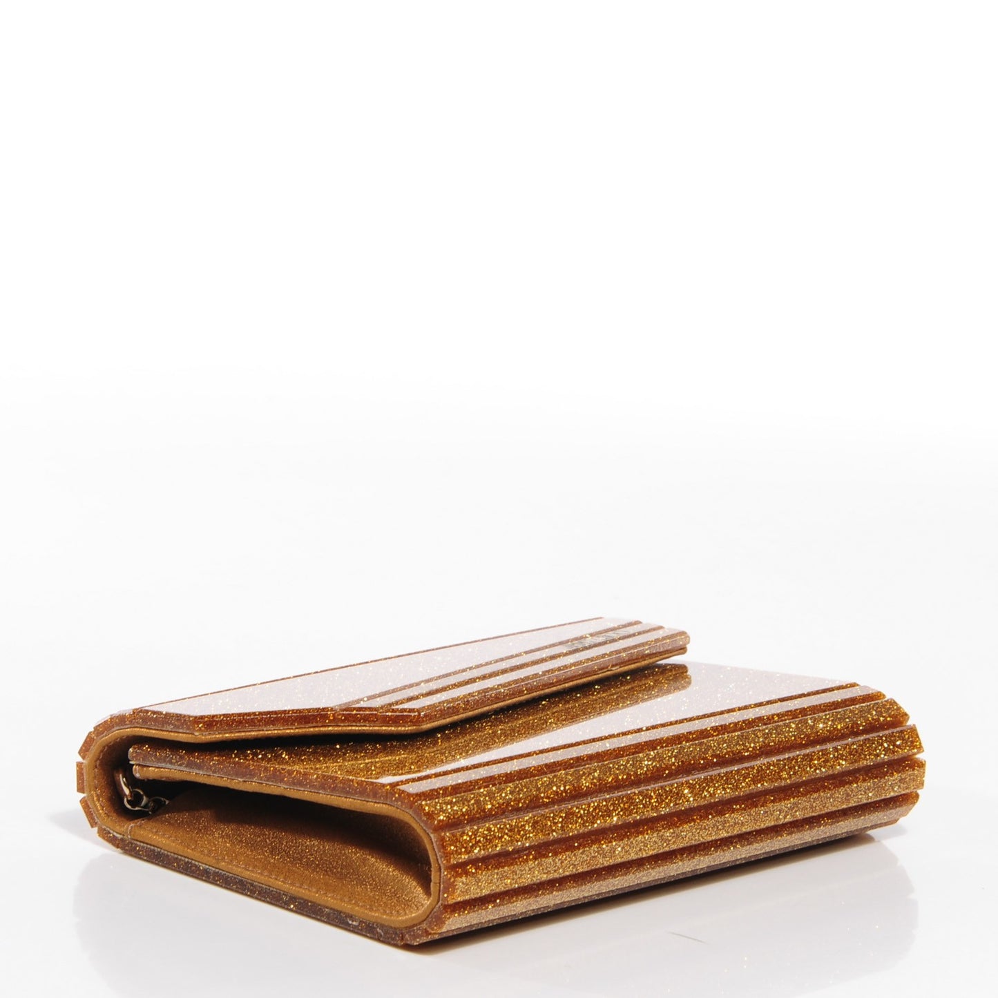 Acrylic Glitter Candy Clutch Gold