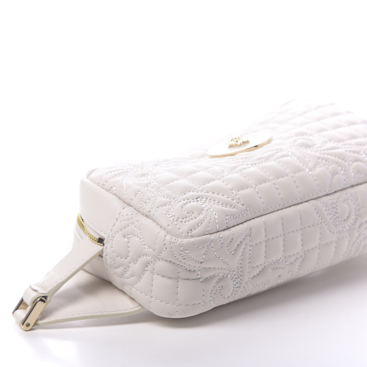 Versace Nappa Barocco Quilted Vanitas Medea Belt Bag White 7 of 9