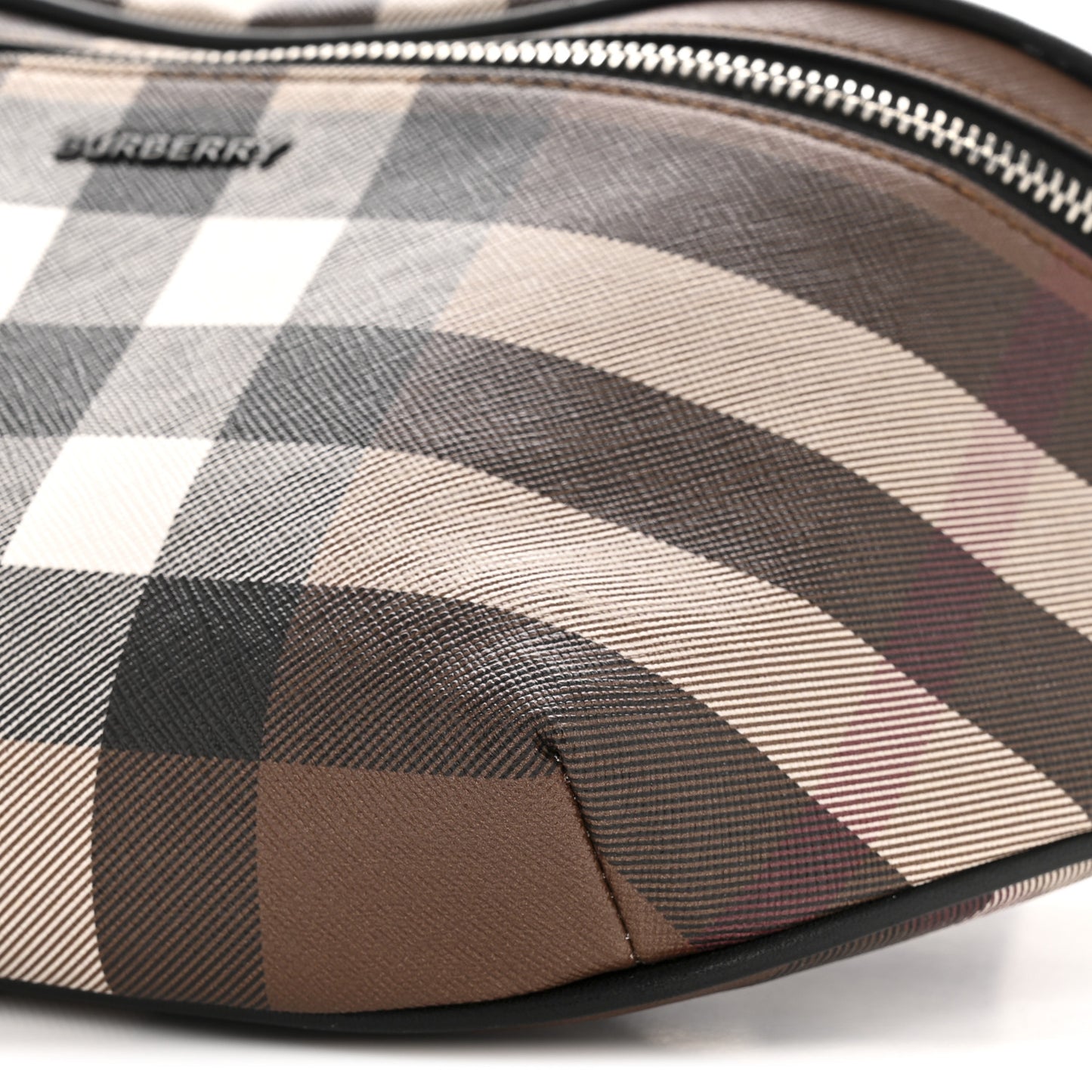 E-canvas Check Bum Bag Dark Birch Brown