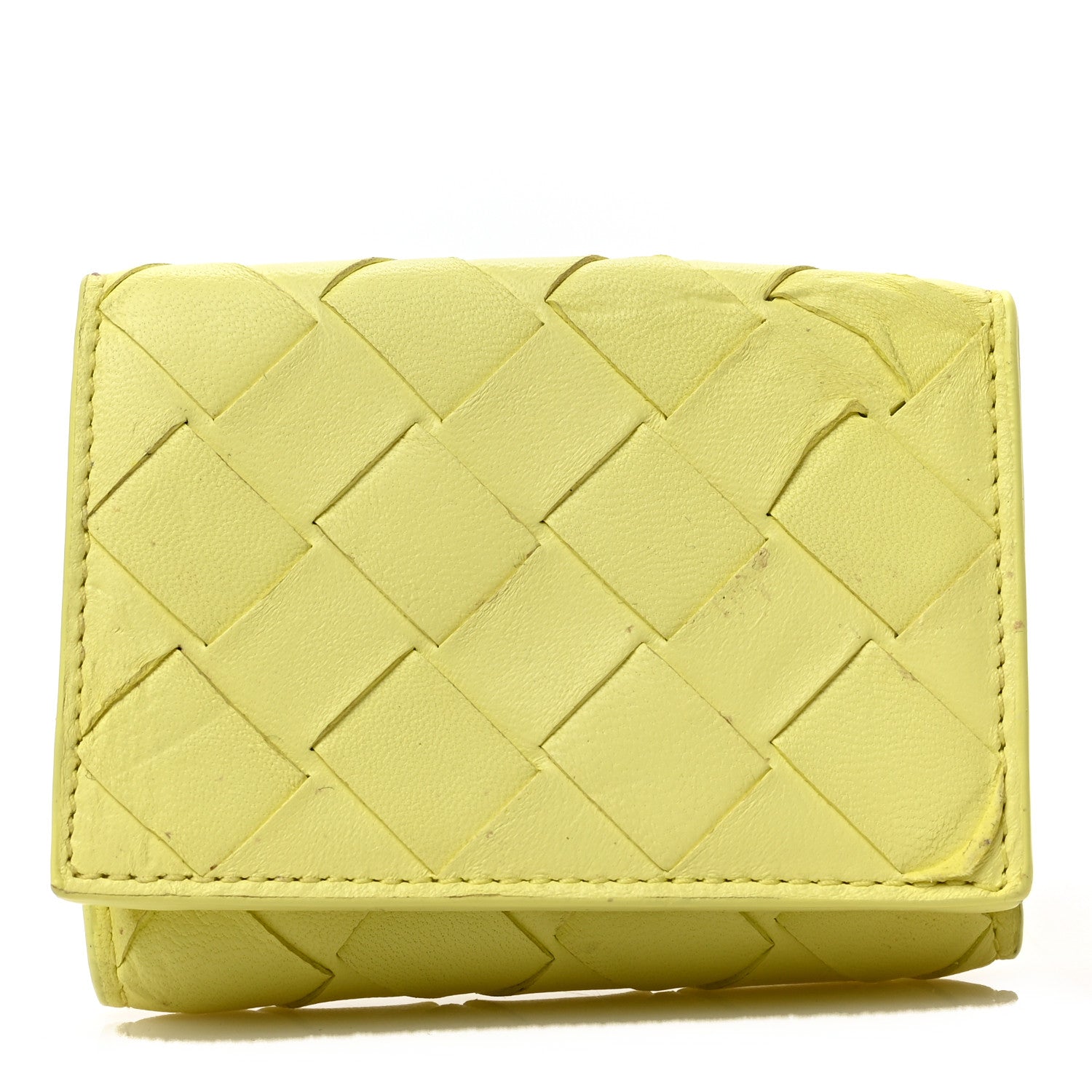 Bottega Veneta Nappa Intrecciato Trifold Wallet Kiwi 1 of 6