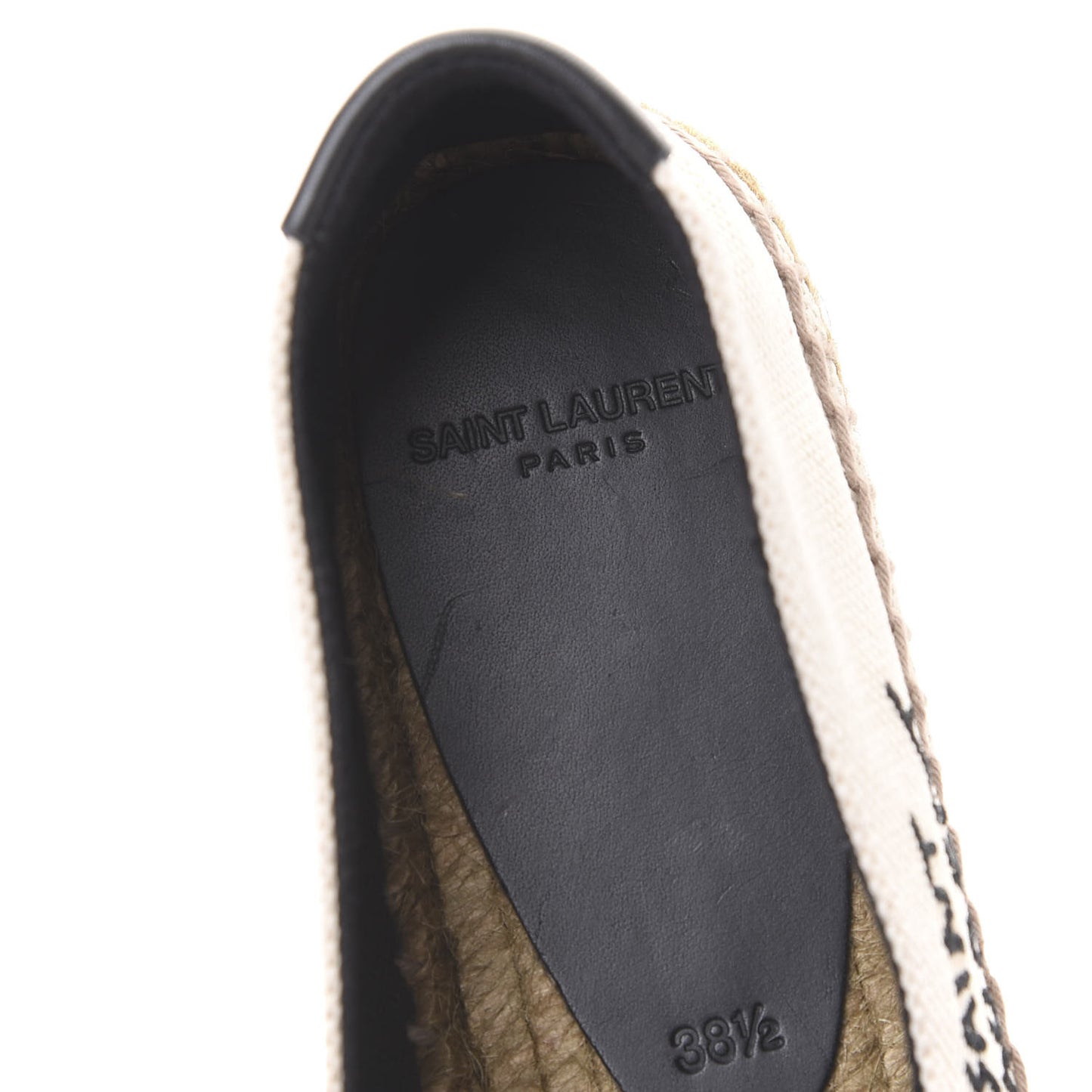 Canvas Nappa Elba Light Logo Embroidered Espadrilles 38.5 Panna