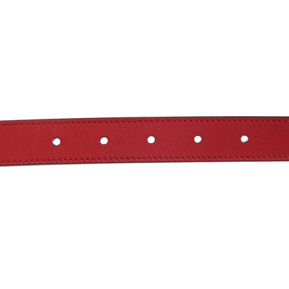 Gucci Moon Calfskin Torchon Double G 25mm Belt 65 26 Hibiscus Red 3 of 5