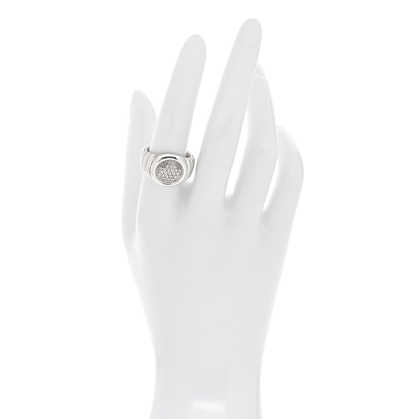 Sterling Silver Diamond Bedeg Ring 57 8