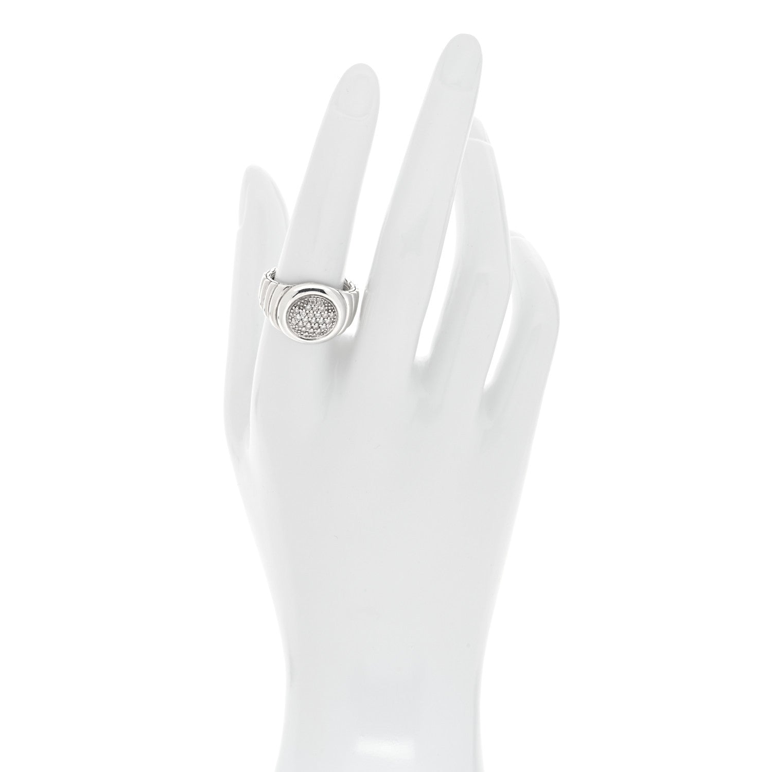 John Hardy Sterling Silver Diamond Bedeg Ring 57 8 2 of 5