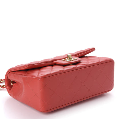 Chanel Lambskin Quilted Mini Rectangular Flap Red 3 of 12