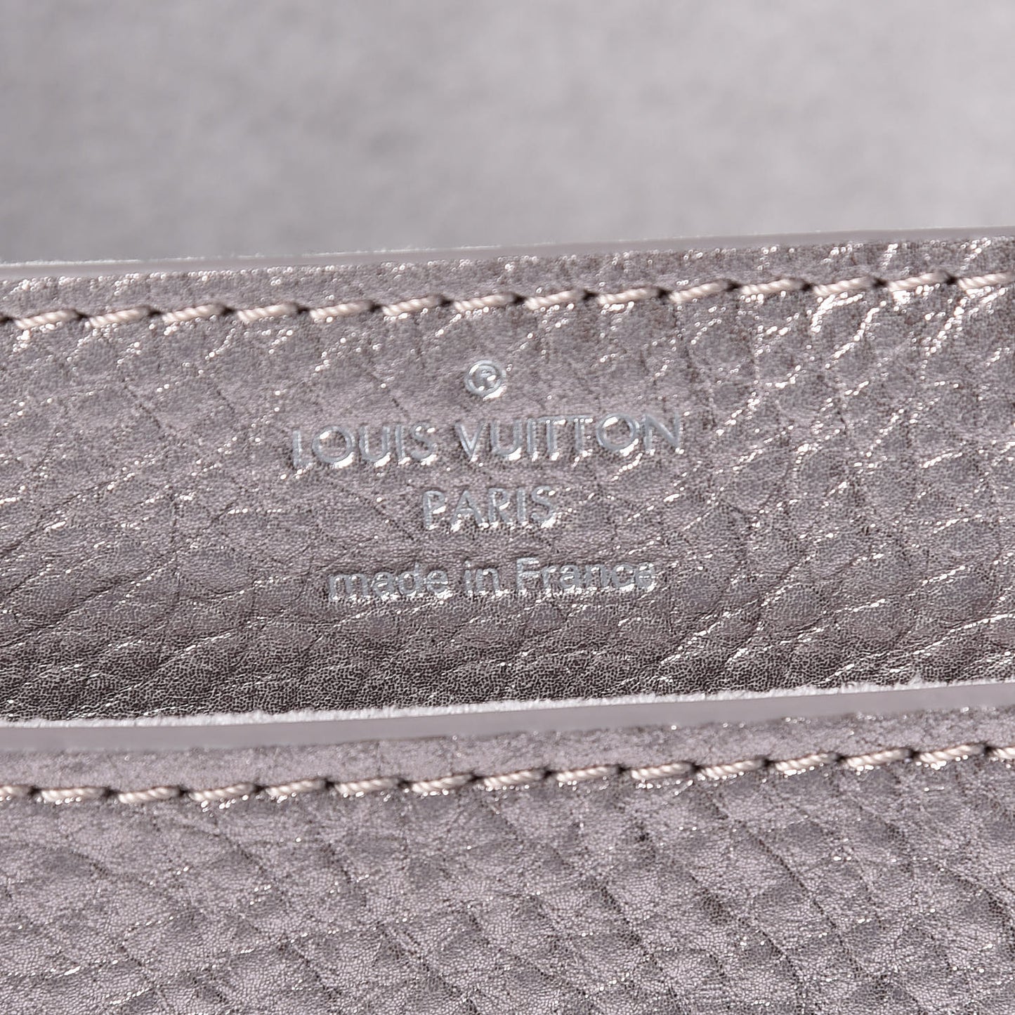 Metallic Grained Calfskin Louise Clutch GM NM